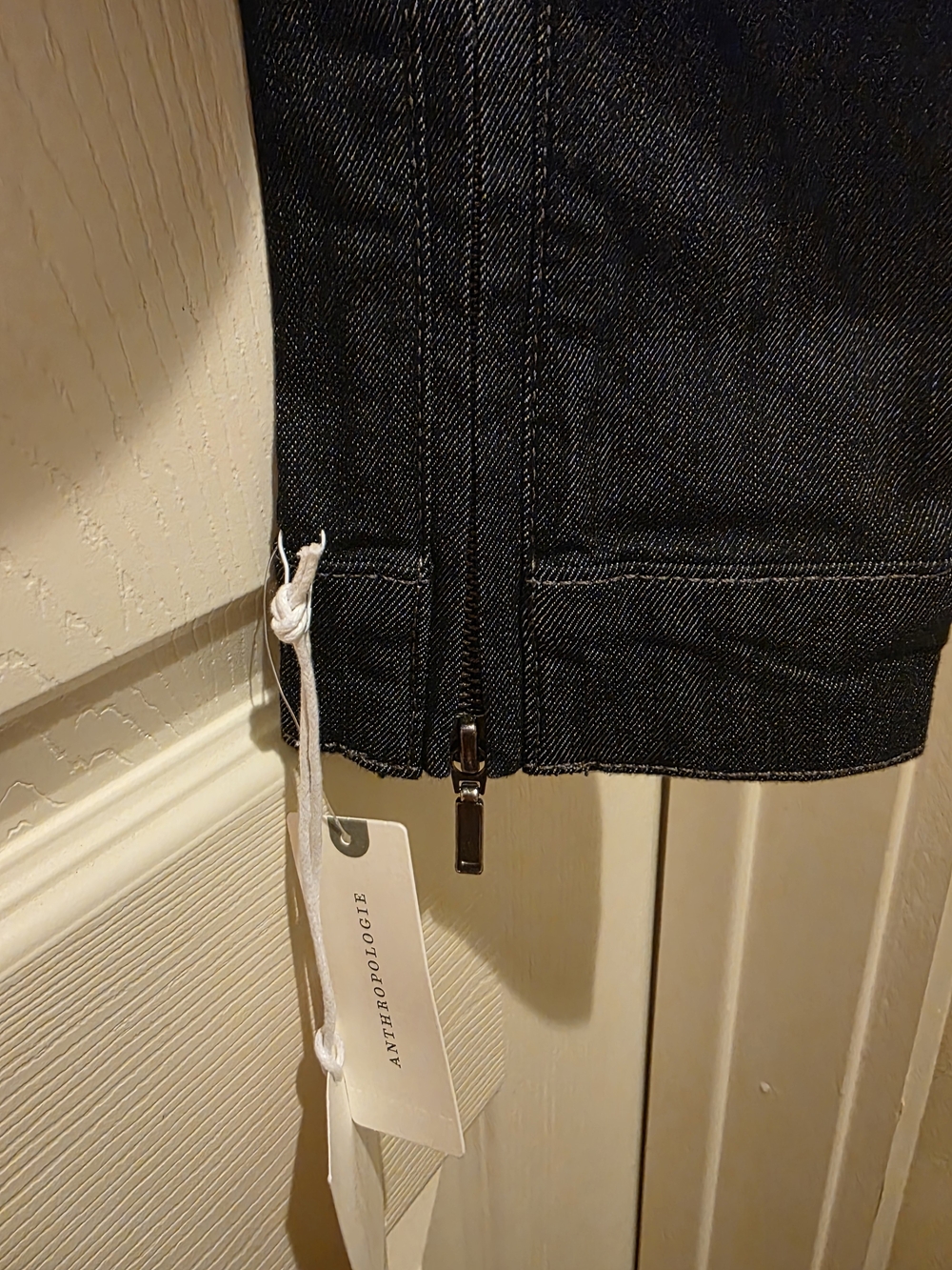 Rumi Shrunken Stretch Denim Moto Jacket by Pilcro - Picture 7 of 9